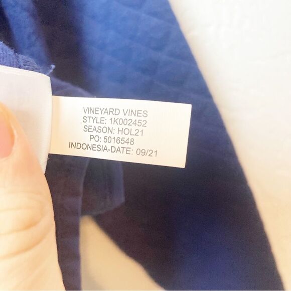 Vineyard Vines Holiday Fair Isle Fleece Pullover Sweater Snap Blue M - Picture 5 of 6